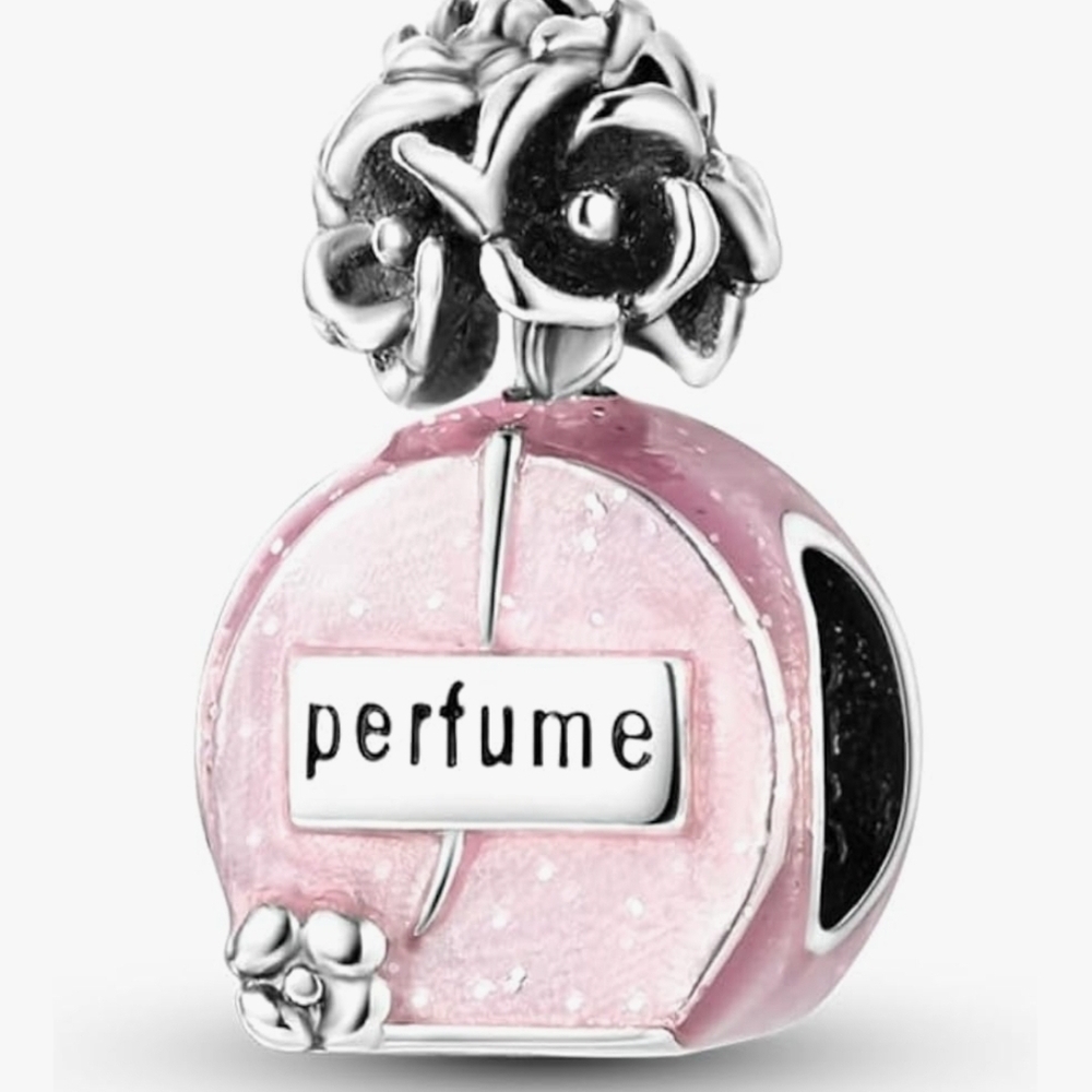Pink Perfume Makeup Charm For Bracelets And Necklaces 925 Sterling Silver